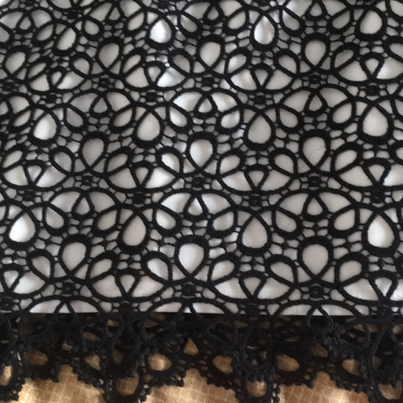 Cynthia Steffe White & Black crochet Overlay - Picture 2 of 3
